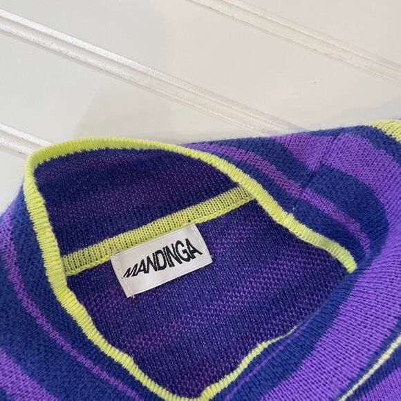 Urban Outfitters Mandinga Womens Wool Blend Purple Tiger Pullover Sweater Size M - Picture 4 of 7